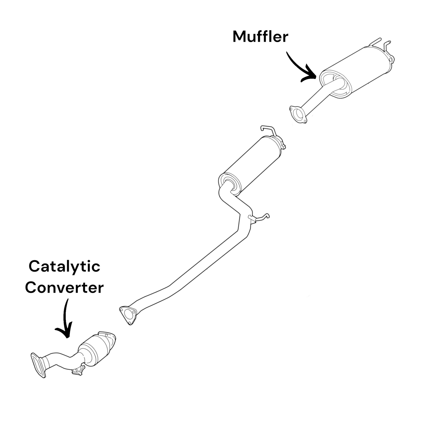 Acura ILX 2.4L (2013-2015) Catalytic Converter and Muffler