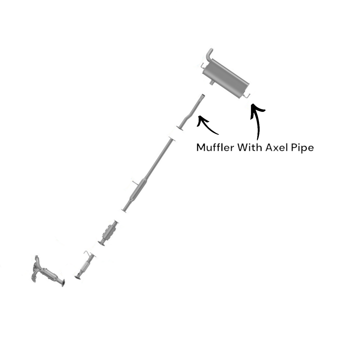 Hyundai Tucson 2.0L (2011-2013) Muffler With Axel Pipe