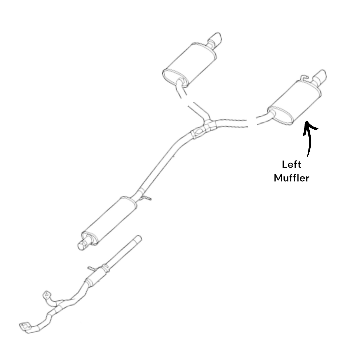 Silencieux côté gauche pour Ford Taurus 3.5L (2013-2019) non turbo