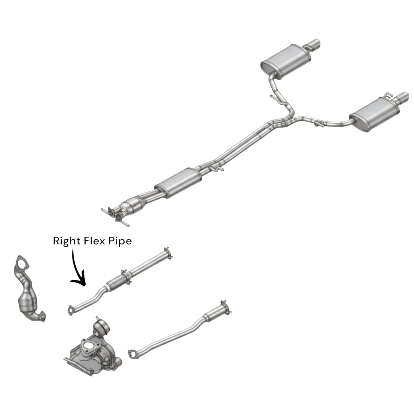 Tuyaux flexibles gauche et droit pour Lincoln MKT 3.5L (2010-2019) (Turbo)