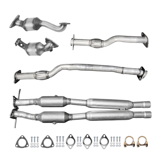 Lincoln MKT 3.5L (2013-2019) (Turbo) Left & Right Manifold Converters, Left & Right Flex Pipes & Dual Catalytic Converters With Dual Resonators