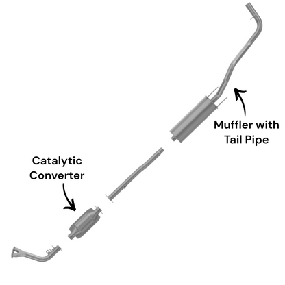 Toyota Tacoma 2.7L (1995-2000) (Federal Emissions System) Catalytic Converter and Muffler with Tail Pipe