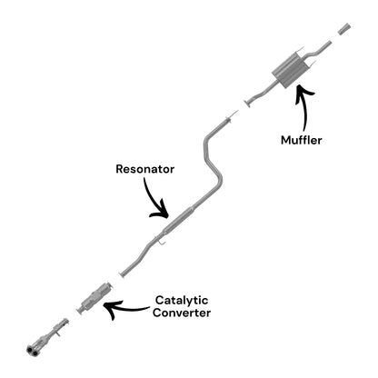 Acura EL 1.6L (1997, 1998) Catalytic Converter, Resonator and Muffler