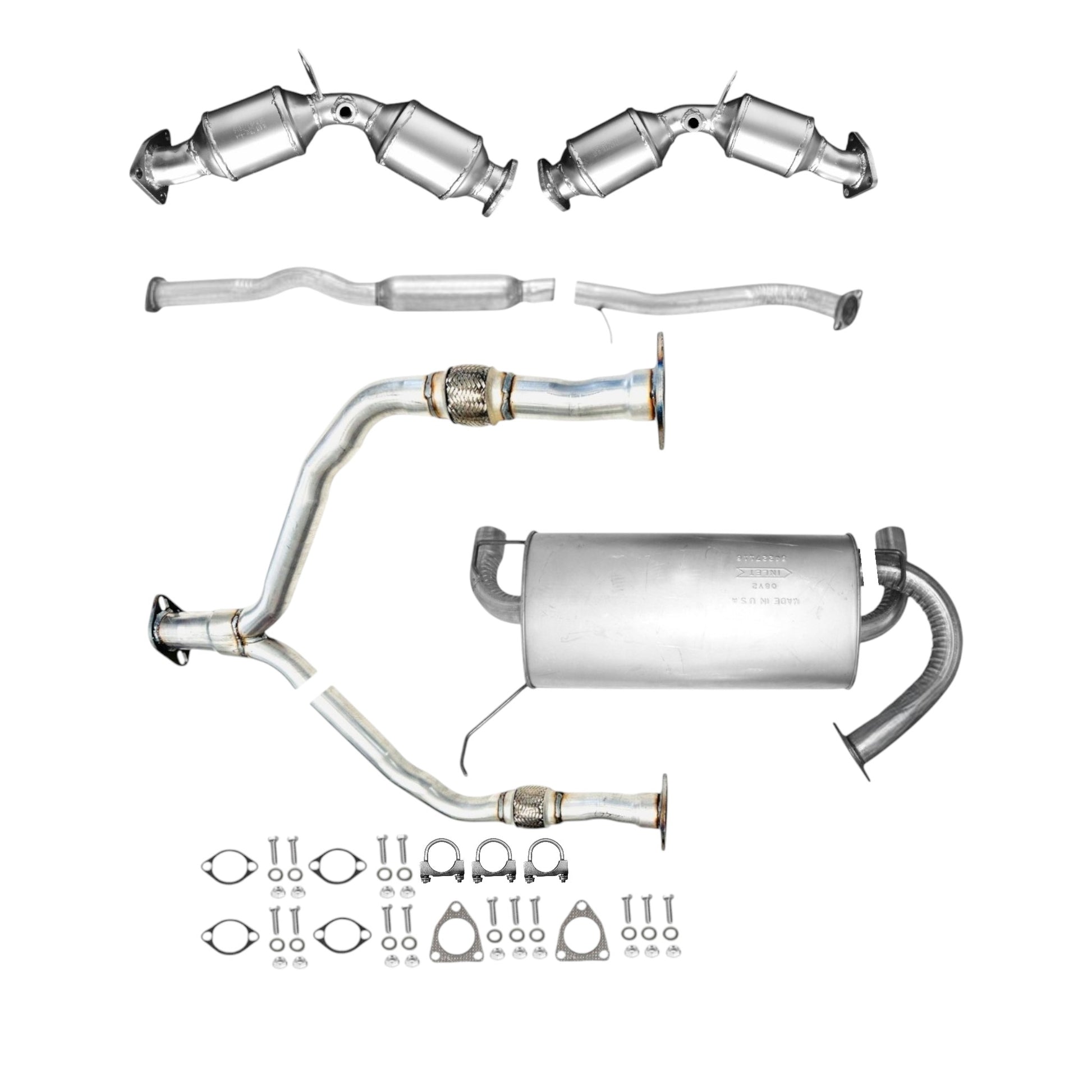 Infiniti FX35 3.5L (2003-2008) Right And Left Side Catalytic Converter, Flex Y-Pipe, Resonator and Muffler
