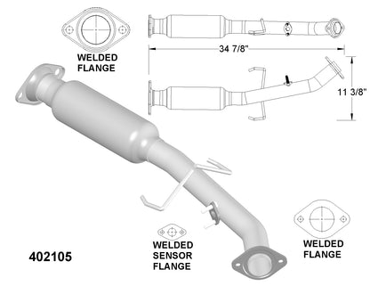 Convertisseur catalytique arrière pour Toyota Sienna 3.0L 2001-2003