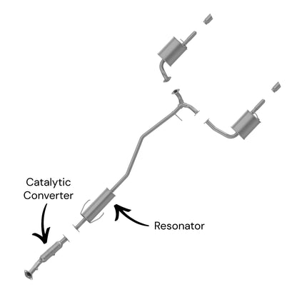 Mazda 6 2.3L (Non-Turbo) (Except SULEV) (2003-2008) Catalytic Converter And Resonator With Pipe