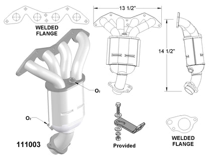 Acura EL 1.7L 2002-2005 Manifold Converter
