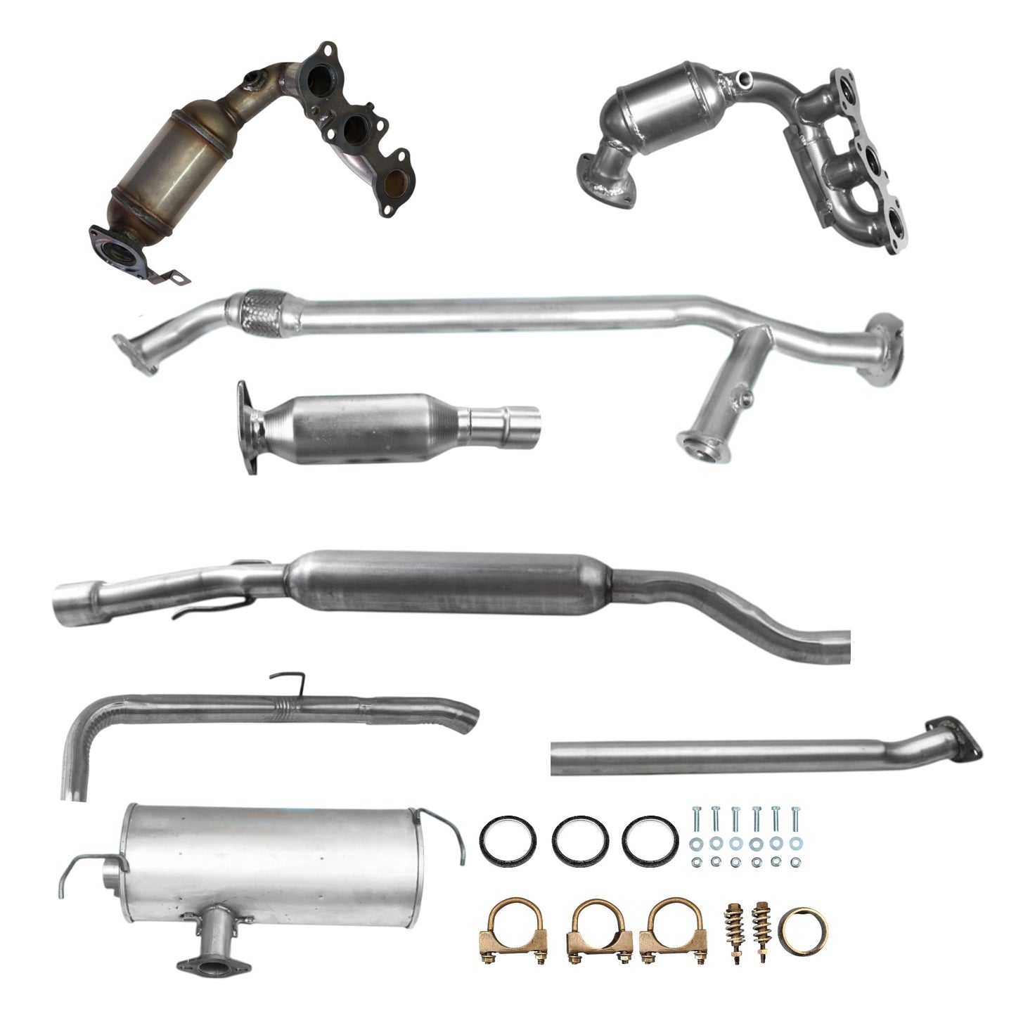 Toyota Sienna 3.3L (2004-2006) (FWD Only) Manifold Converters, Y-Pipe, Catalytic Converter, Resonator, Muffler and Tail Pipe