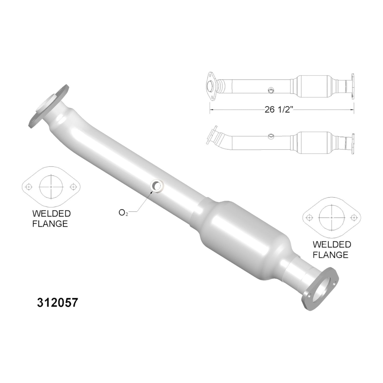 Nissan NV2500 4.0L (2012-2017) Rear Right Side Catalytic Converter