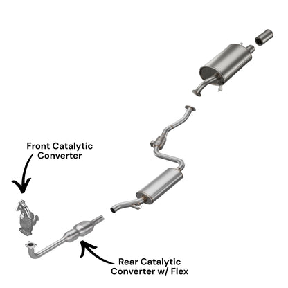 Volvo S40 1.9L (2004) (Turbo) Front & Rear Catalytic Converter With Flex