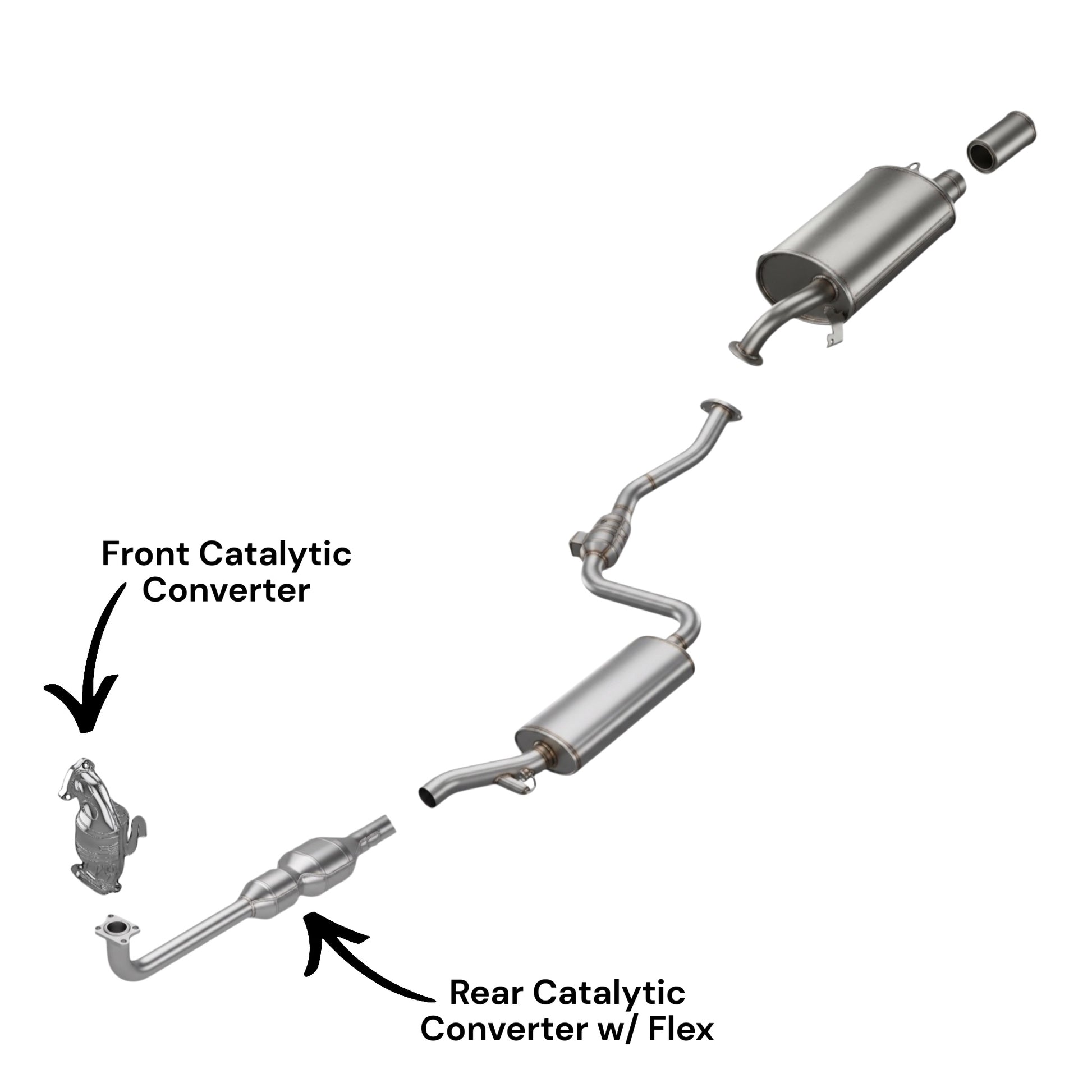Volvo S40 1.9L (2000-2004) (Non-Turbo) Front & Rear Catalytic Converter With Flex