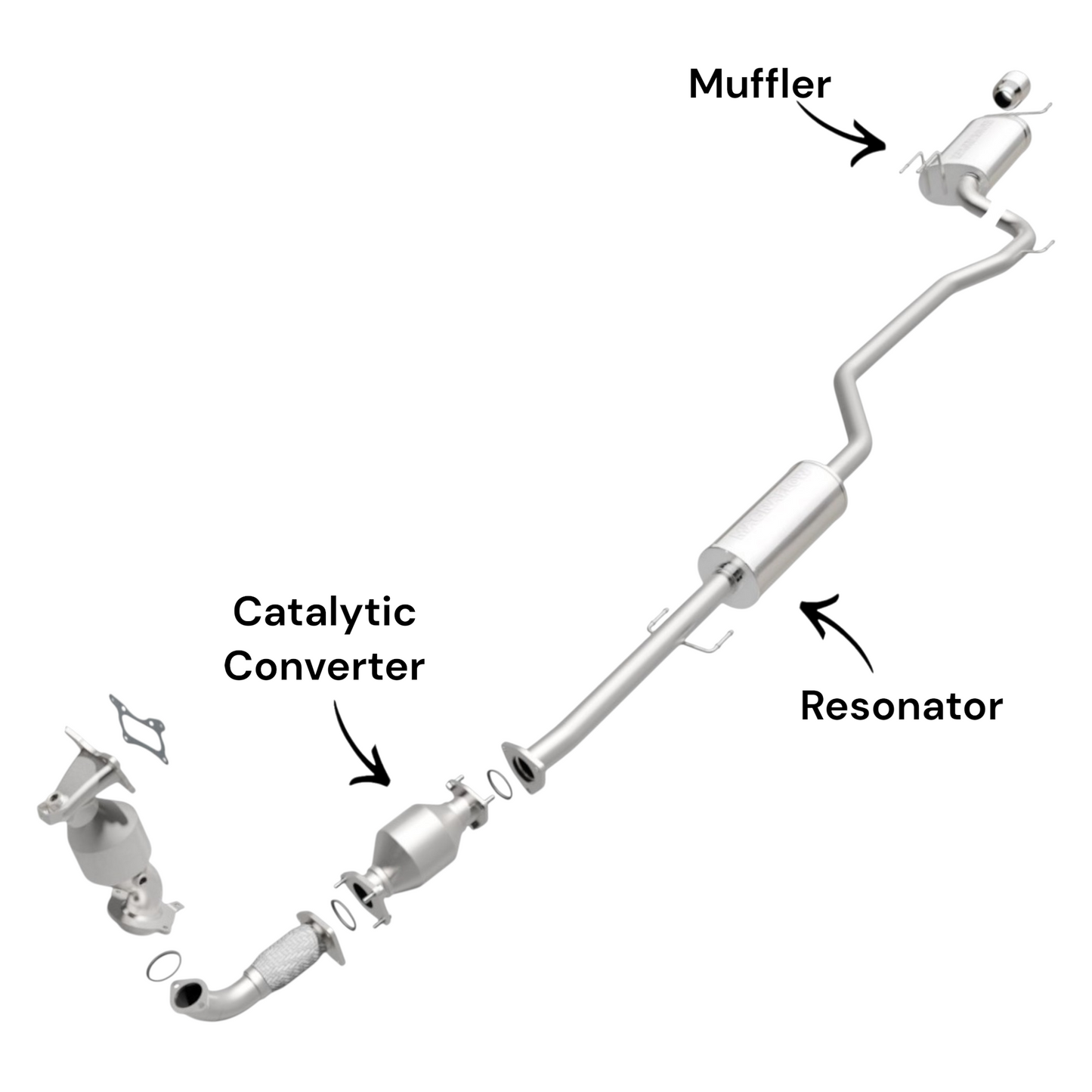 Honda Accord 2.4L (2008-2012) (4-Door) (Sedan) Catalytic Converter, Resonator and Muffler