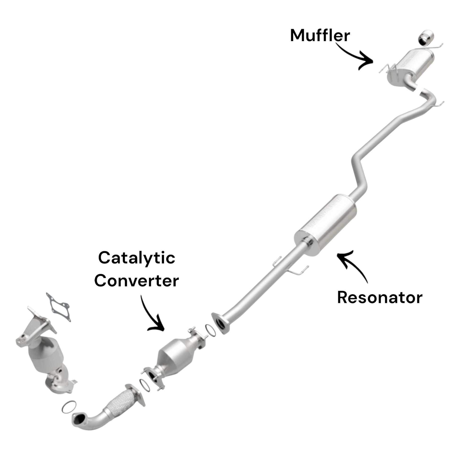 Honda Accord 2.4L (2008-2012) (4-Door) (Sedan) Catalytic Converter, Resonator and Muffler