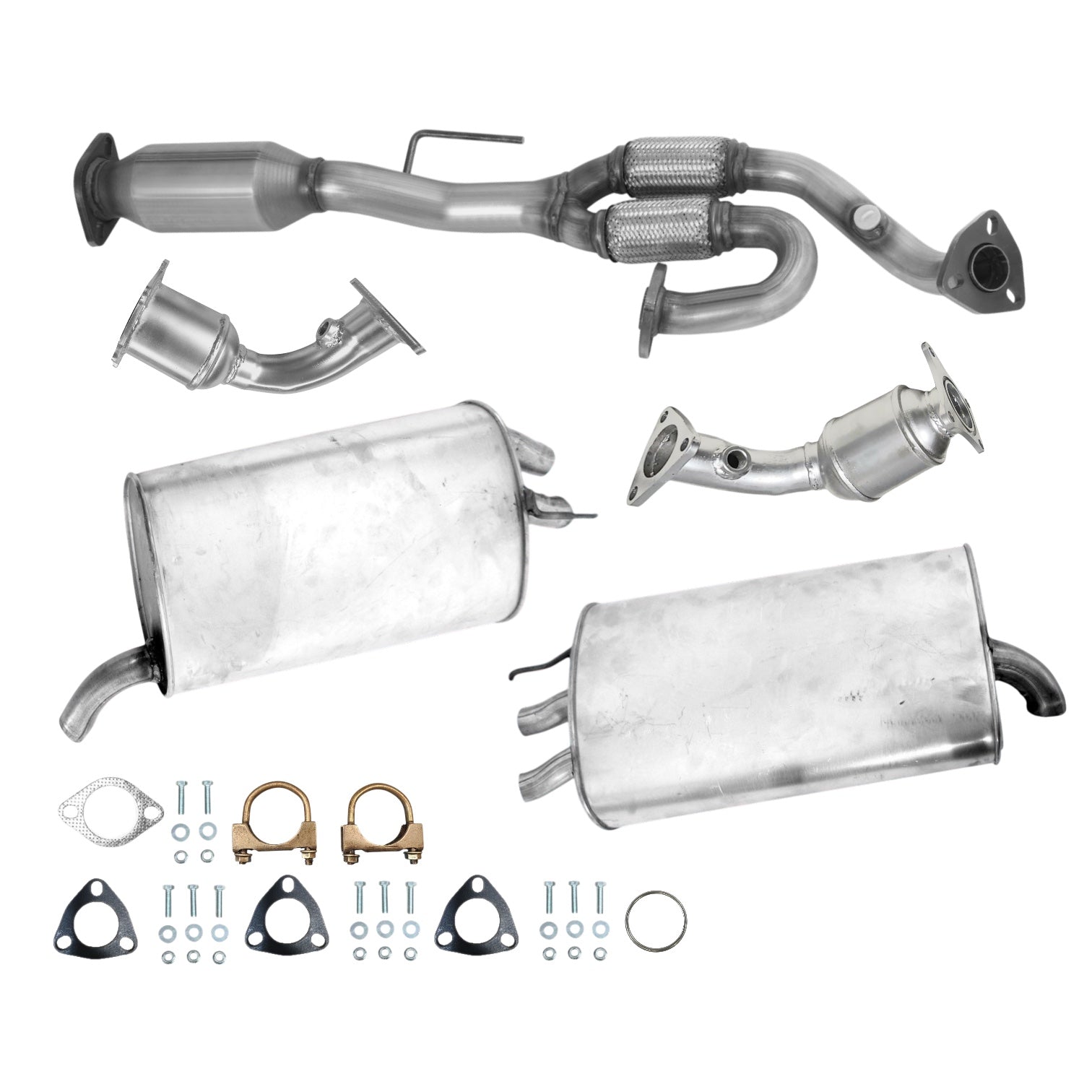 Nissan Maxima 3.5L (Automatic Only) (2004-2008) Right, Left & Middle Catalytic Converters and Right & Left Mufflers