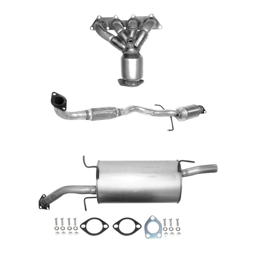 Collecteur d'échappement, tuyau flexible avec convertisseur et silencieux pour Mitsubishi Lancer 2.0L (2005-2007) (non turbo)