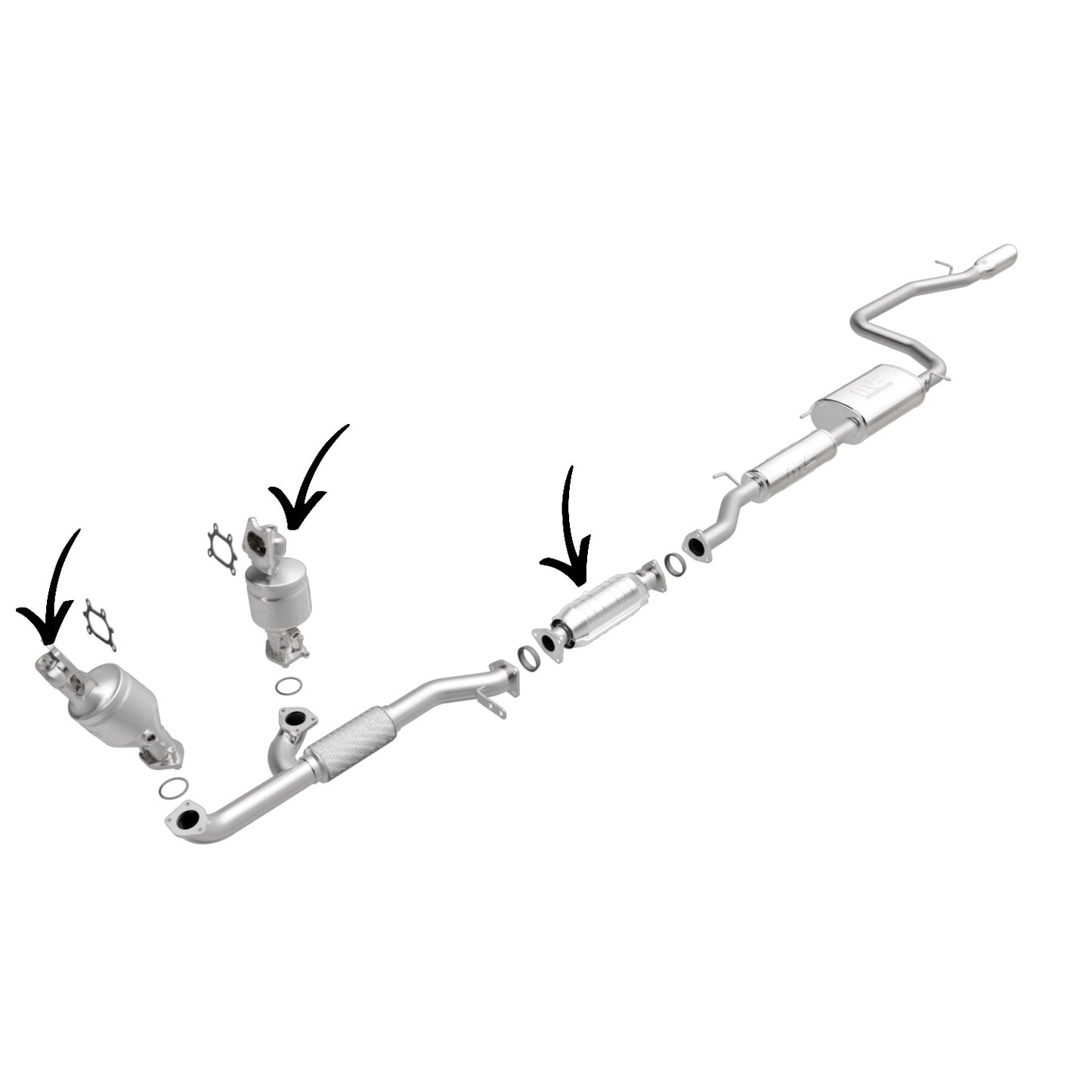 Convertisseur avant/central/arrière (jeu de 3) pour Honda Odyssey 3.5L (2005-2010)