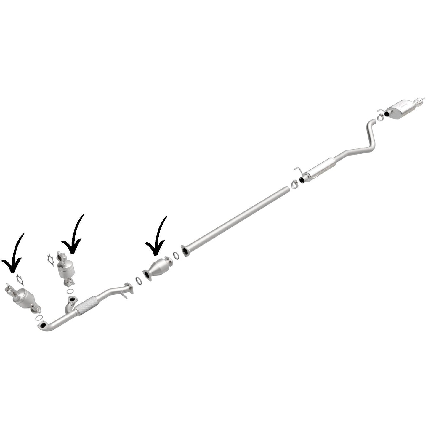 Convertisseurs avant/central/arrière pour Acura MDX 3.5L 2003-2006 (ensemble de 3)