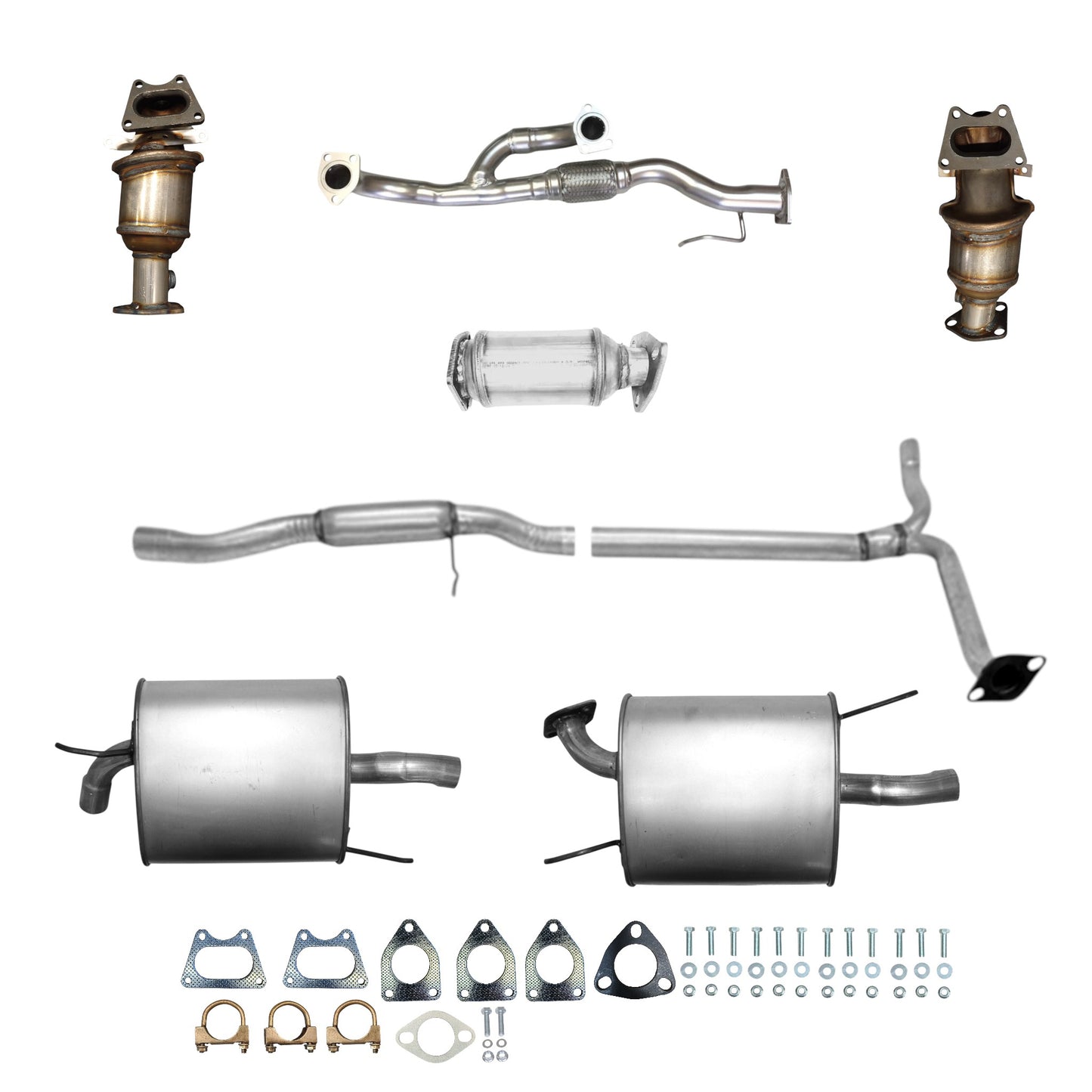 Acura TL 3.5L (2007-2008) (Only for Type-S) Manifold Converters, Flex Pipe, Catalytic Converters, Y Pipe with Resonator and Both side Mufflers