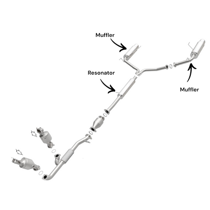 Acura MDX 3.5L (2004-2006) Resonator, Y-Pipe and Muffler