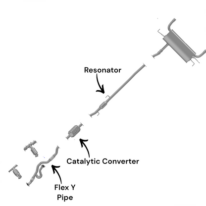 Kia Sportage 2.7L (2005-2008) (AWD) Flex Y Pipe, Catalytic Converter And Resonator.