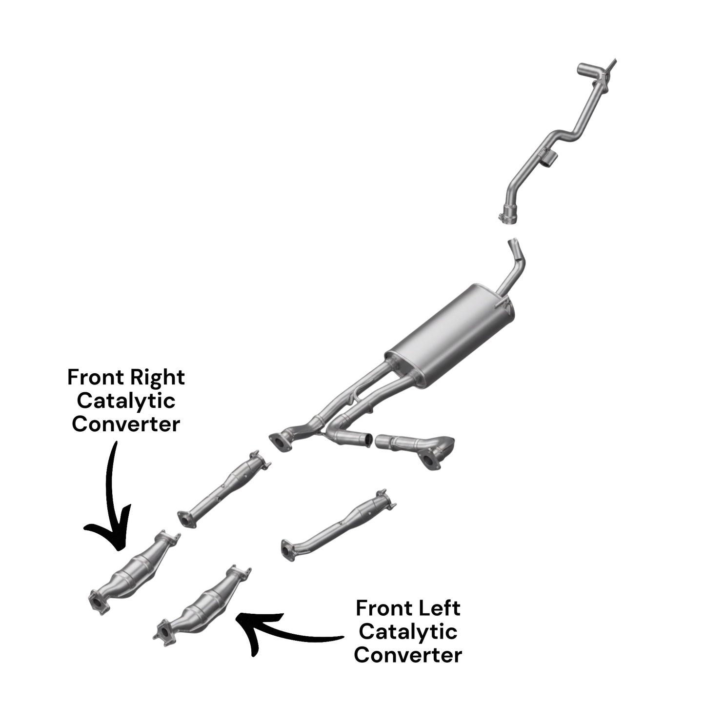 Nissan NV3500 4.0L (2012-2021) Front Right & Front Left Catalytic Converters