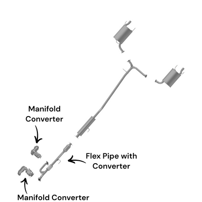 Toyota Avalon 3.5L (2005-2018) Manifold Converters and Flex pipe with Converter