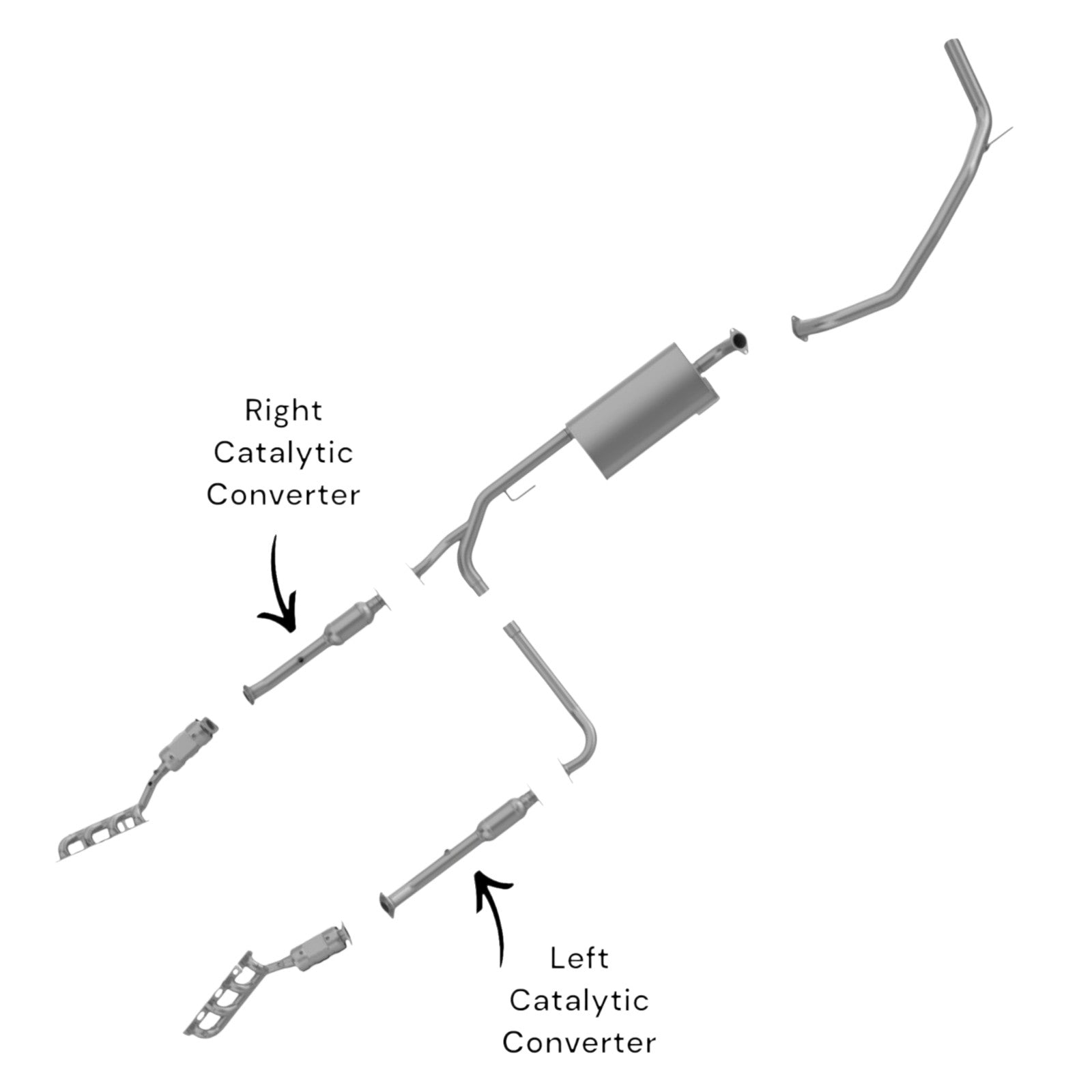 Nissan Pathfinder Armada 5.6L (2004) Right And Left Side Catalytic Converter