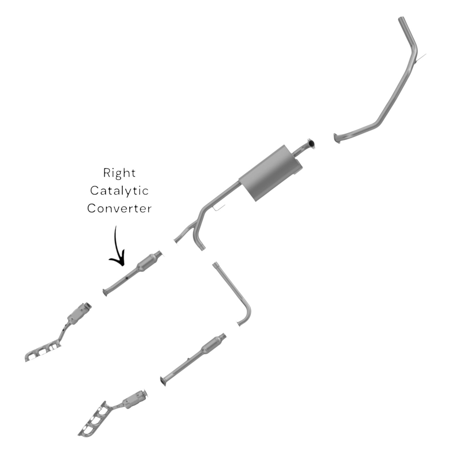 Nissan Titan 5.6L (2007-2015) 5.6L Right Side Catalytic Converter 
