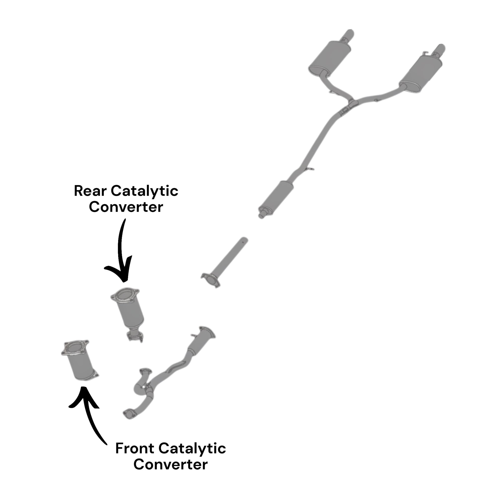 Lincoln MKS 3.7L (2009, 2010) Front and Rear Catalytic Converters