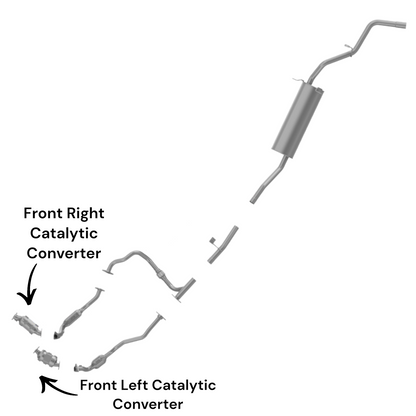 Nissan Frontier 3.3L (2002-2004) (Supercharged) Front Left and Right side Catalytic Converters