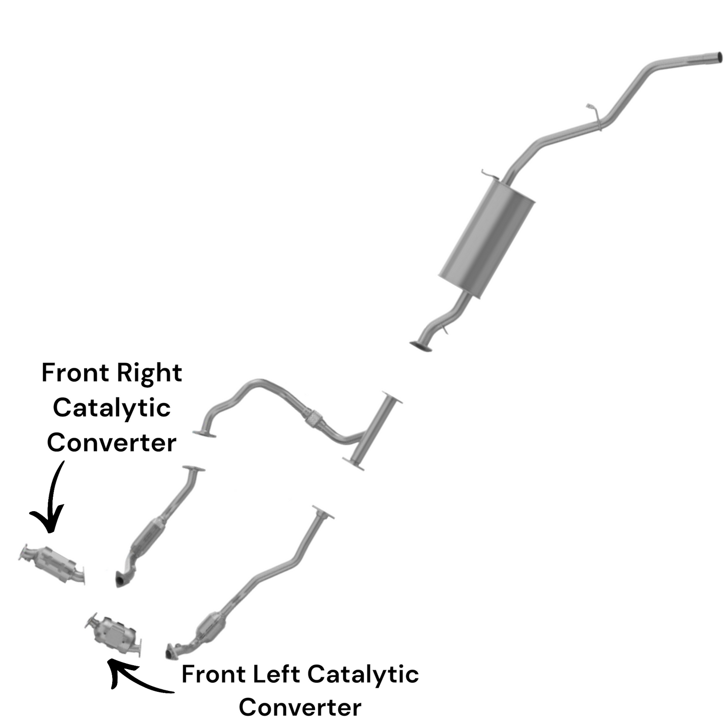 Nissan Xterra 3.3L (2002-2004) (Supercharged) Front Left and Right side Catalytic Converters