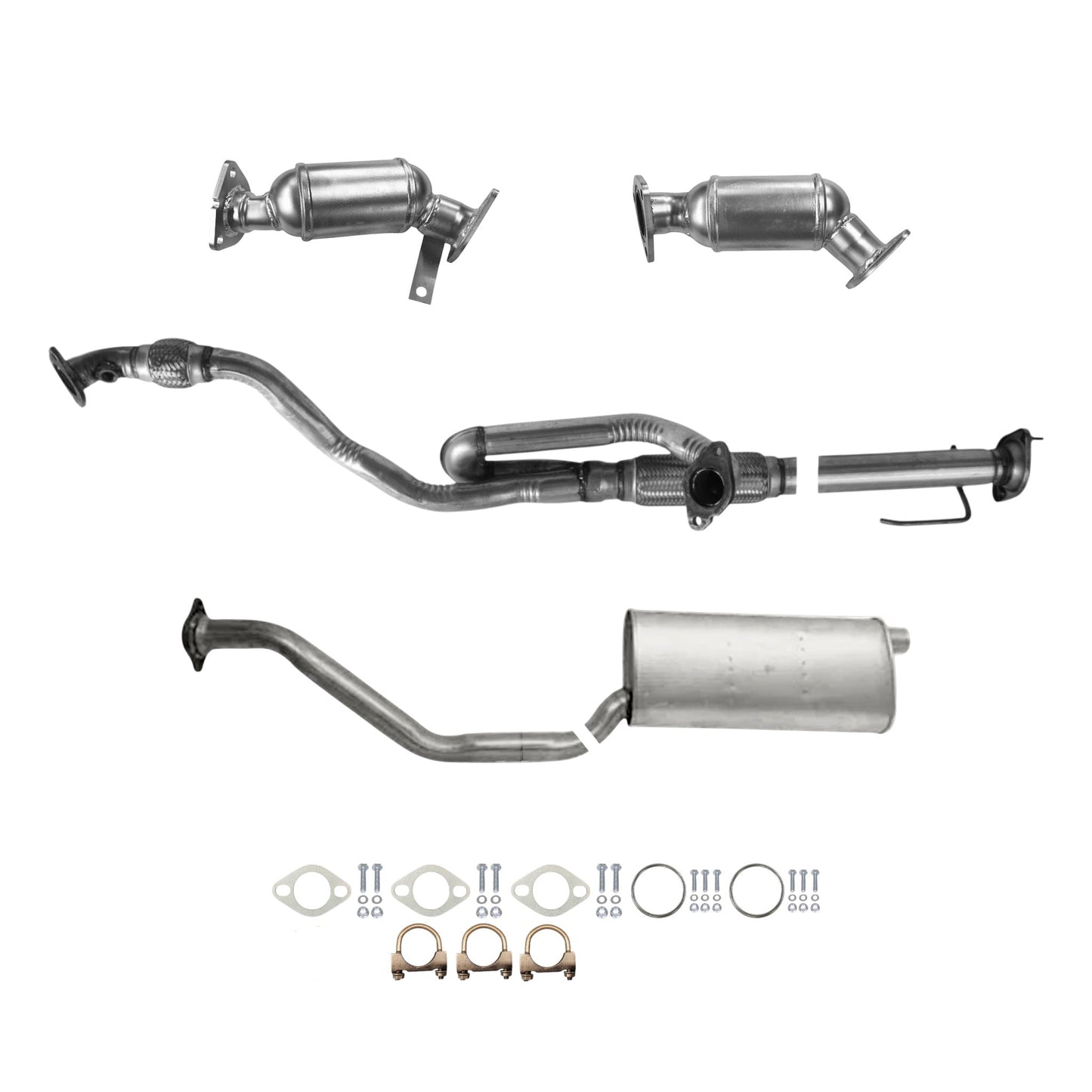 GMC Acadia 3.6L (2007, 2008) Front Left & Front Right Catalytic Converter, Y-Pipe With Flex & Resonator