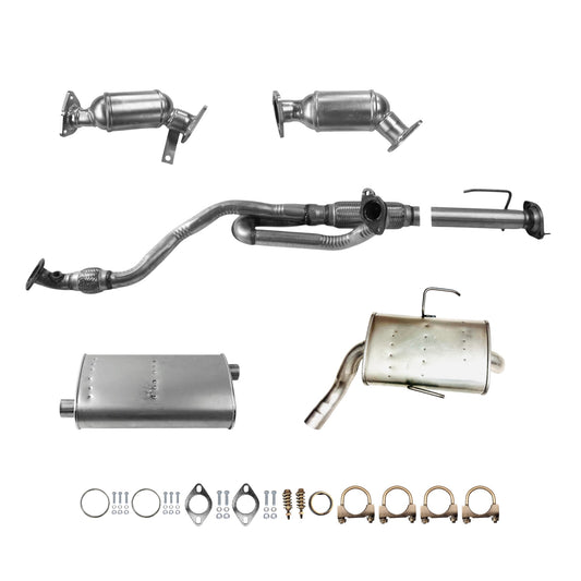 Saturn Outlook 3.6L (2007, 2008) (Single Exhaust) Front & Rear Catalytic Converters, Y-Pipe With Flex, Muffler & Resonator