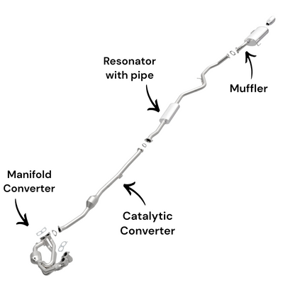 Subaru Legacy 2.5L (2013, 2014) (Non-Turbo) Manifold Converter, Catalytic Converter, Resonator with Pipe and Muffler