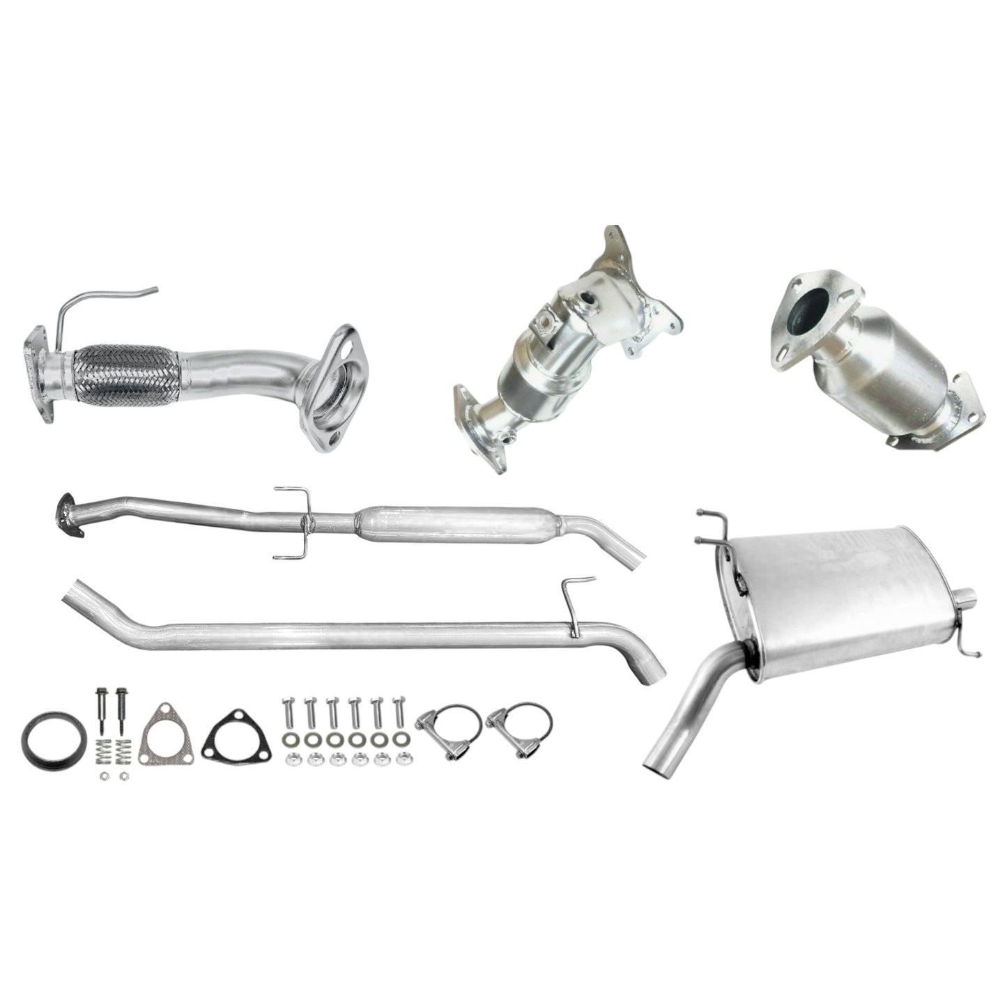 Collecteur d'échappement, tuyau flexible, convertisseur catalytique, résonateur et silencieux pour Honda Accord 2.4L (2008-2012) (4 portes, transmission automatique)