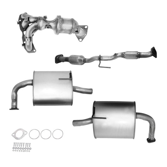 Convertisseur de collecteur pour Nissan Altima 2.5L (2007-2009) (Berline), flexible avec convertisseur et silencieux latéraux
