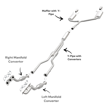 Lexus GS350 3.5L (2007) (AWD) Manifold Converters, Catalytic Converter with Resonator and Muffler