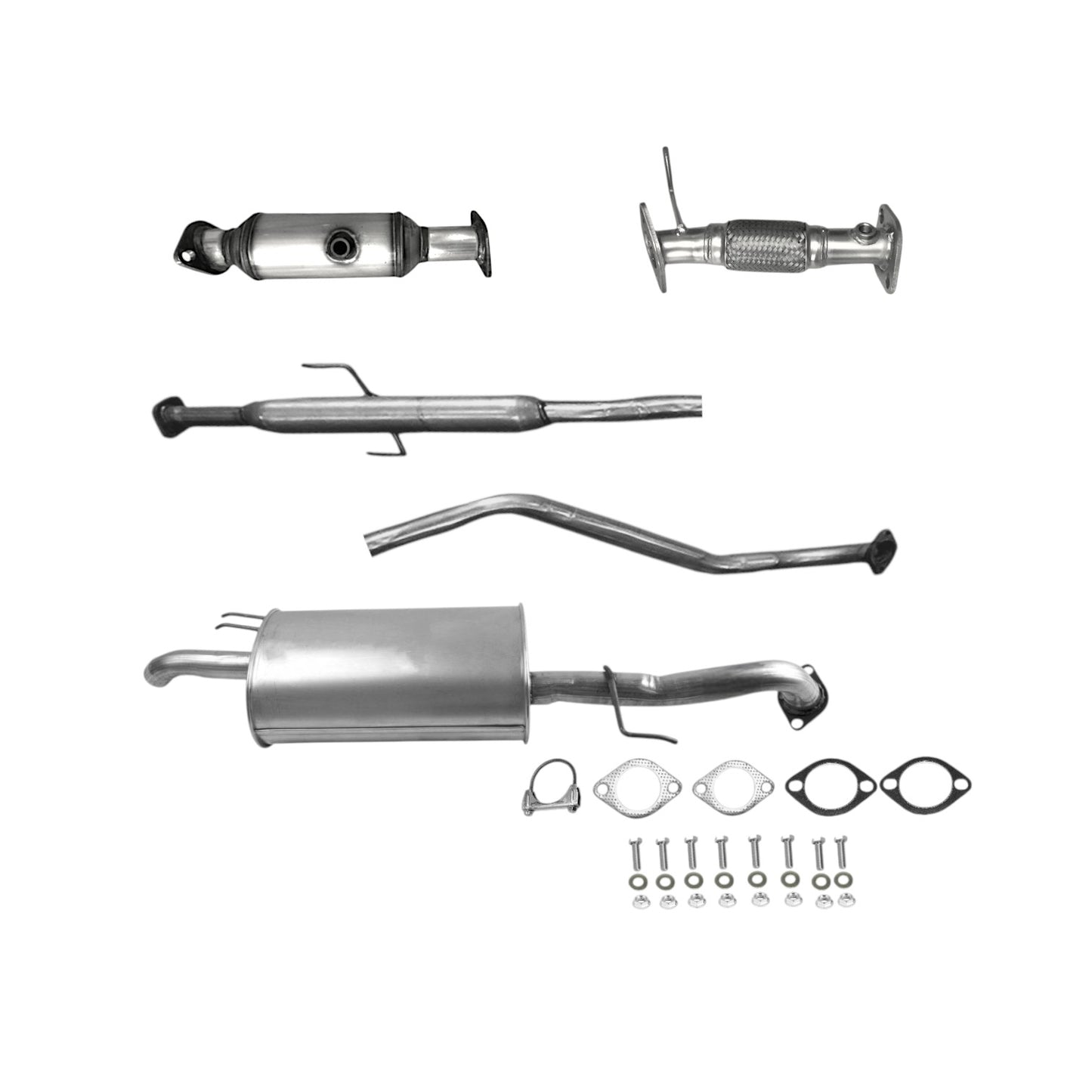Tuyau flexible, convertisseur catalytique avec capteur O2, résonateur et silencieux pour Kia Forte berline 2.4L 2011-2013