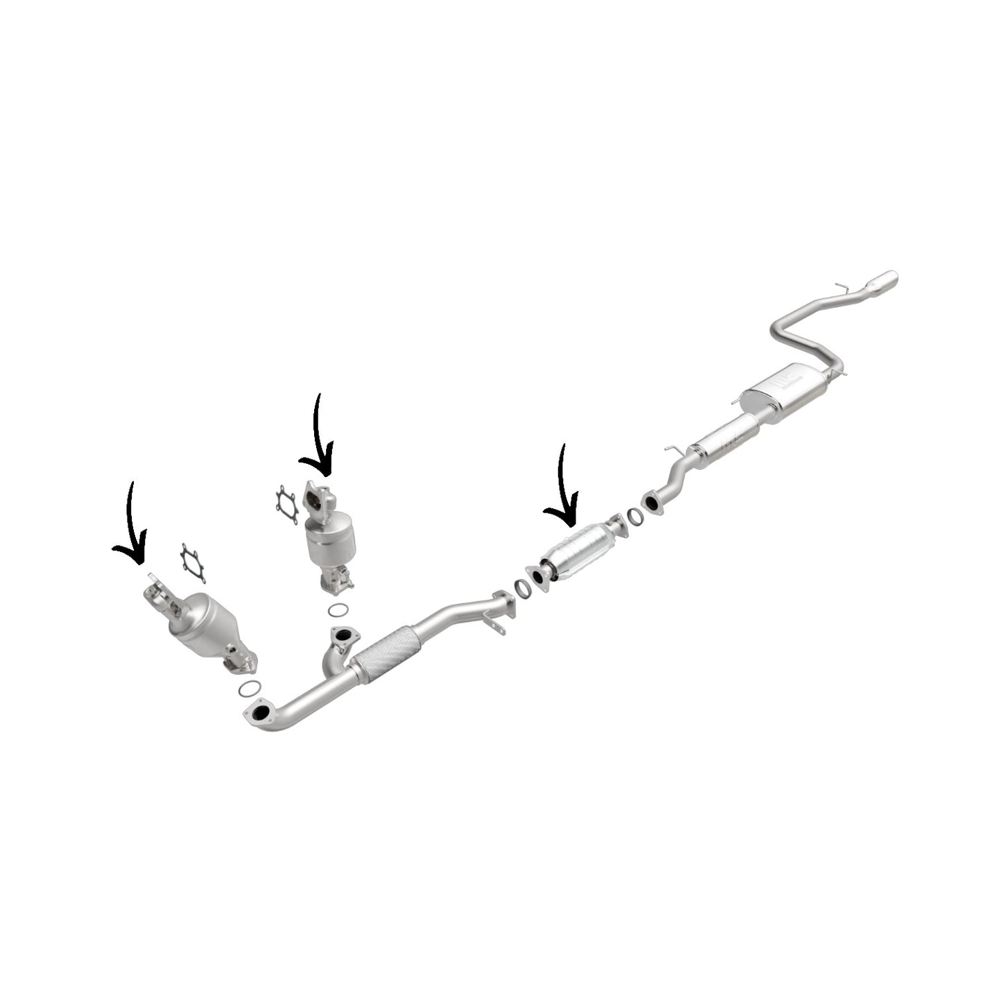 Convertisseur avant/central/arrière (ensemble de 3) pour Honda Odyssey 3.5L (2011-2015)
