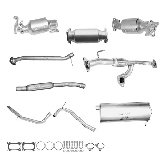 Convertisseurs d'échappement, tuyau en Y flexible, convertisseur arrière, résonateur, silencieux et tuyau d'échappement pour Honda Odyssey 3.5L (2011-2013).