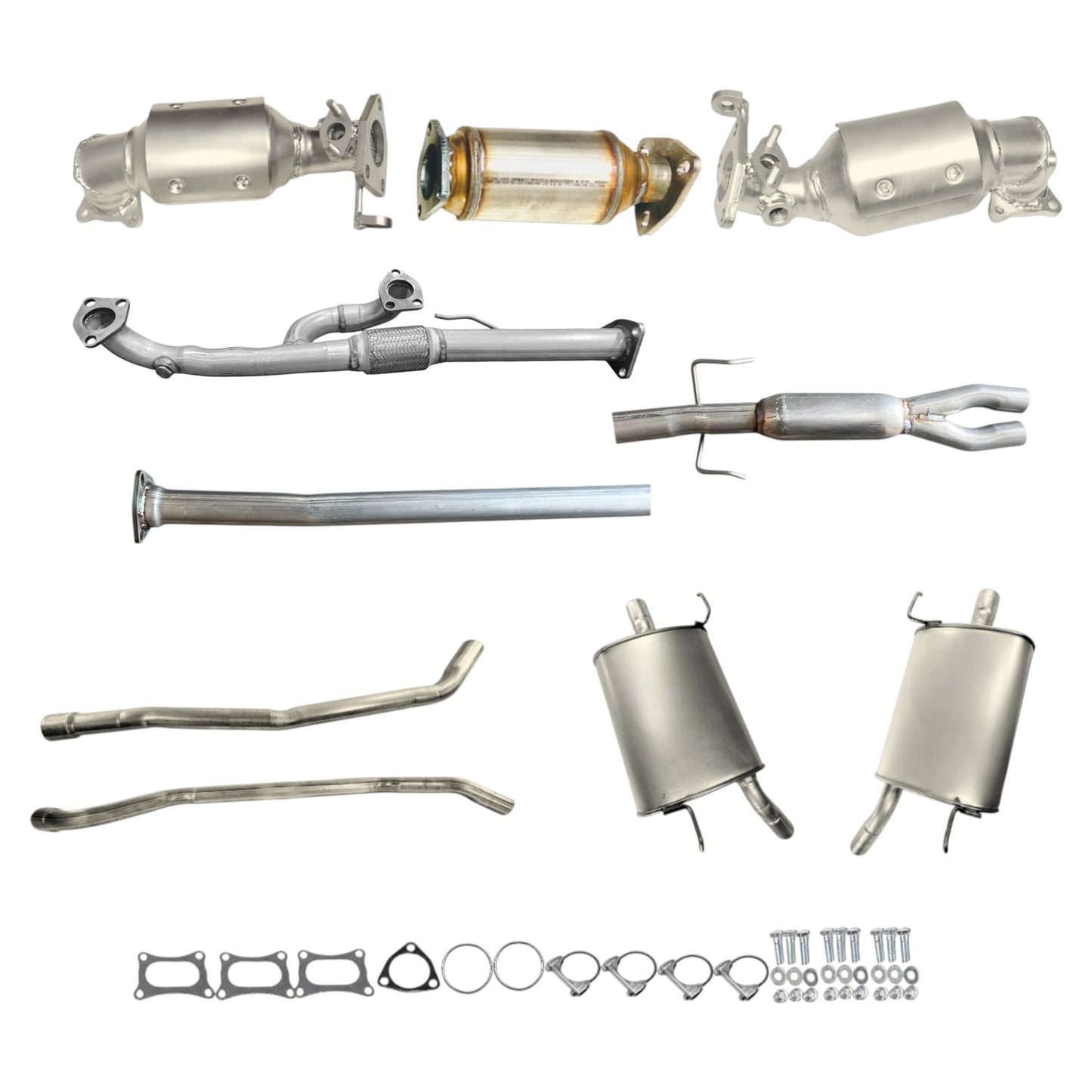 Convertisseurs d'échappement, tuyau en Y flexible, convertisseur arrière, résonateur, tuyaux d'échappement et silencieux latéraux pour Honda Pilot 3.5L (2009-2015)