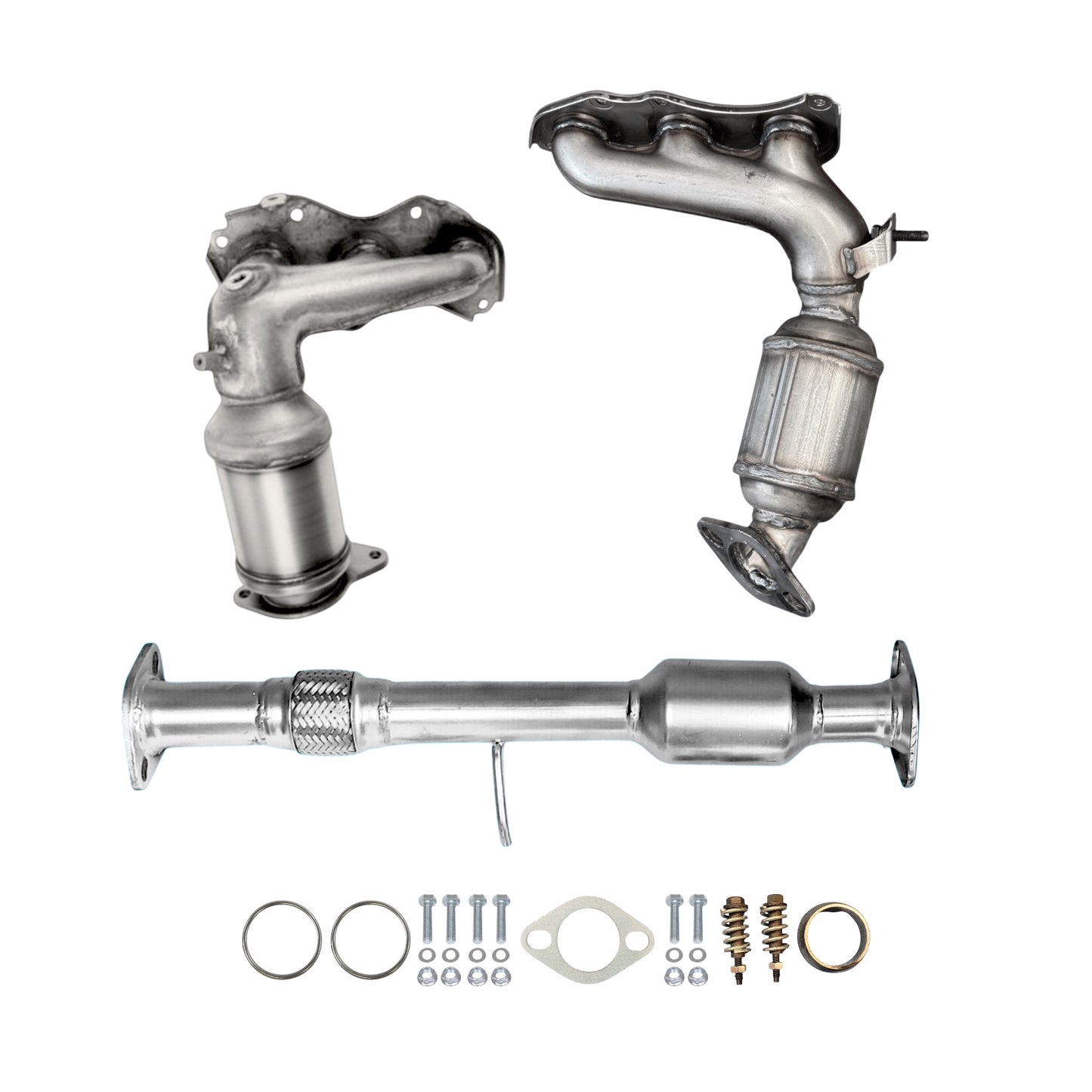 Toyota Highlander 3.5L (Non-Hybrid) (2014-2016) Front & Rear Manifold Converters and Catalytic Converter with Flex Pipe