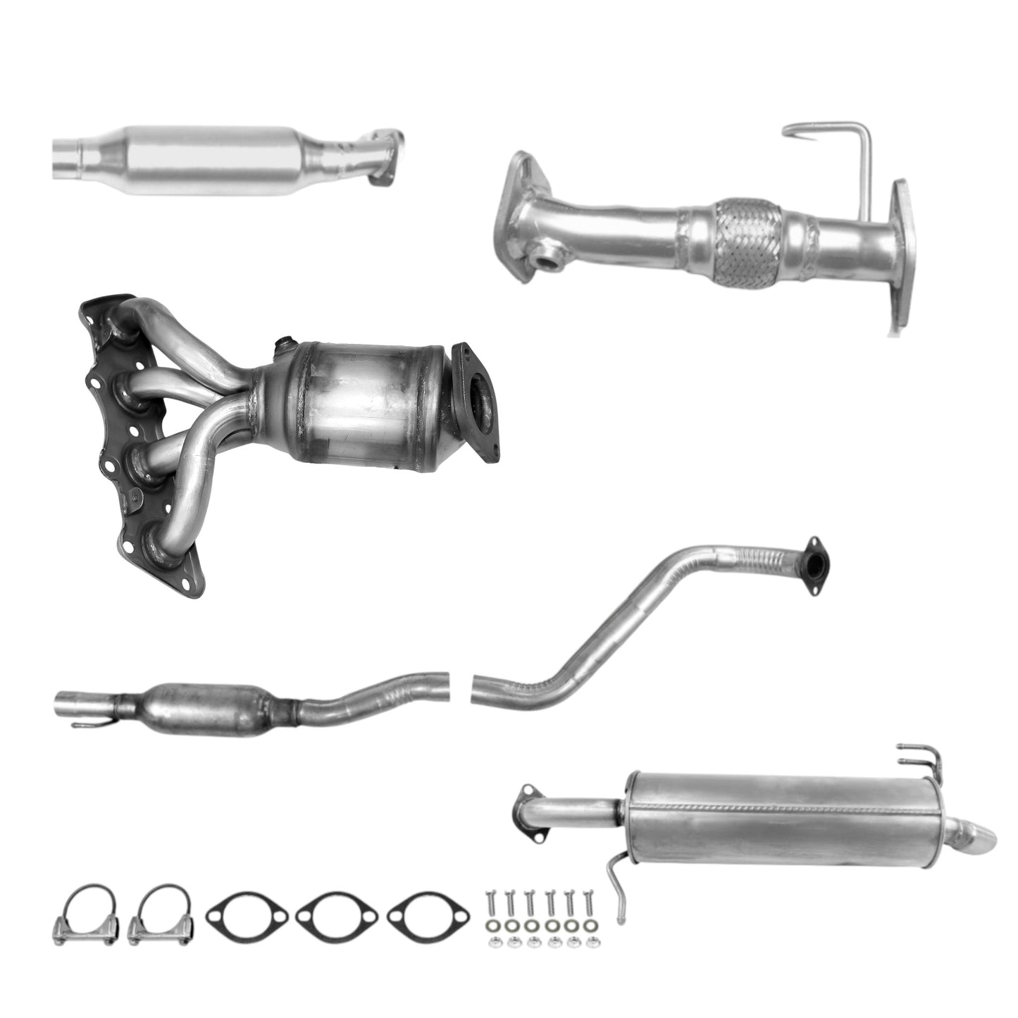 Kia Rio 1.6L (2012-2017) (Hatchback) Manifold Converter, Flex Pipe, Catalytic Converter, Resonator and Muffler