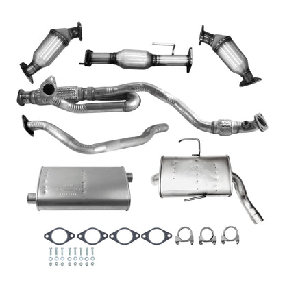 Saturn Outlook 3.6L (2009, 2010) (XE Only) Catalytic Converters (Set of 3), Y-Pipe with Flex, Middle Pipe, Muffler and Resonator