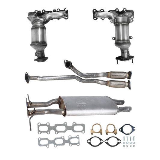 Convertisseurs de collecteur, tuyaux flexibles latéraux et silencieux central pour Ford Police Interceptor Utility 3.7L (2013-2017)