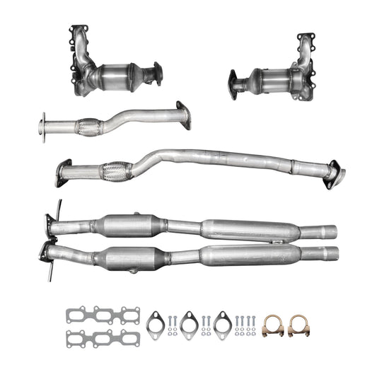 Lincoln MKT 3.7L (2013-2019) Left & Right Manifold Converters, Left & Right Flex Pipes & Catalytic Converters With Resonators