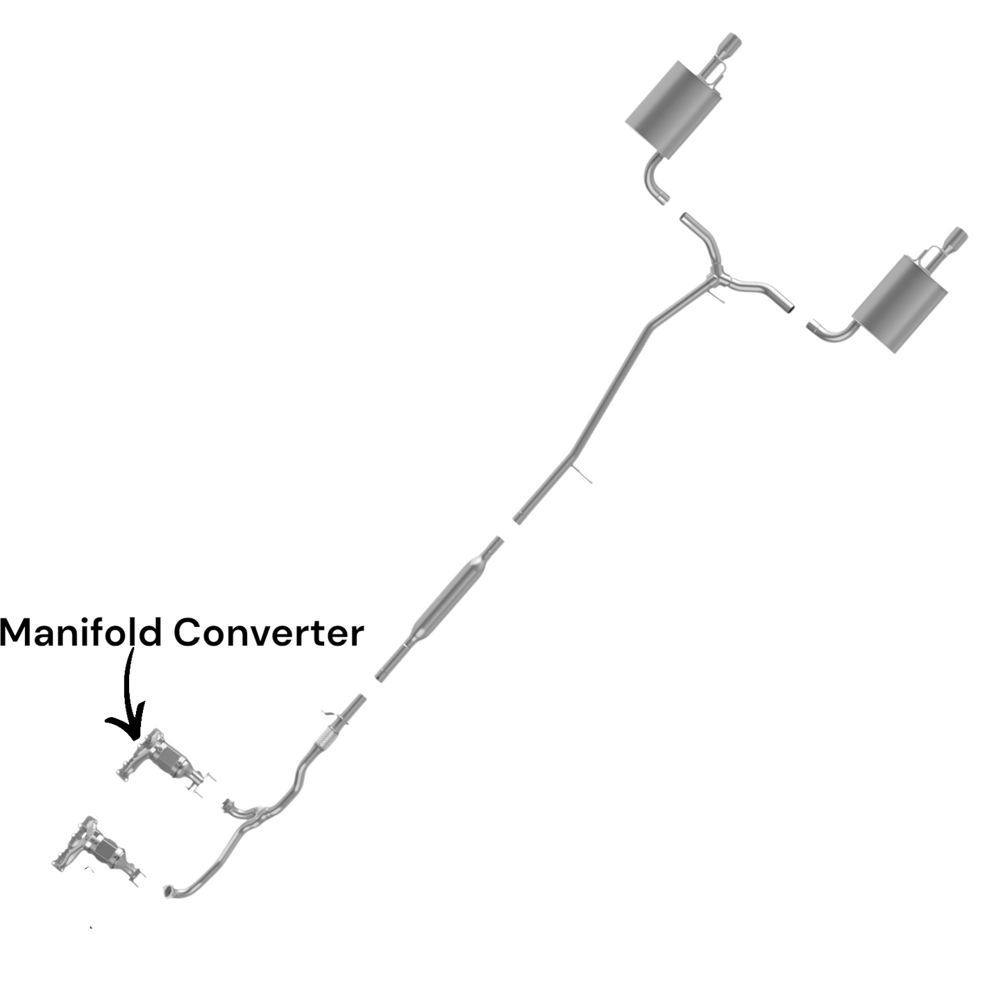 Ford Flex 3.5L (2013-2019) (For Turbo And Non-Turbo) Rear Manifold Converter. 