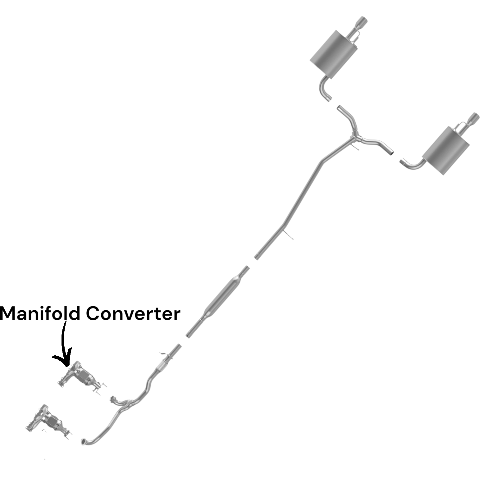 Ford Flex 3.5L (2013-2019) (For Turbo And Non-Turbo) Rear Manifold Converter. 