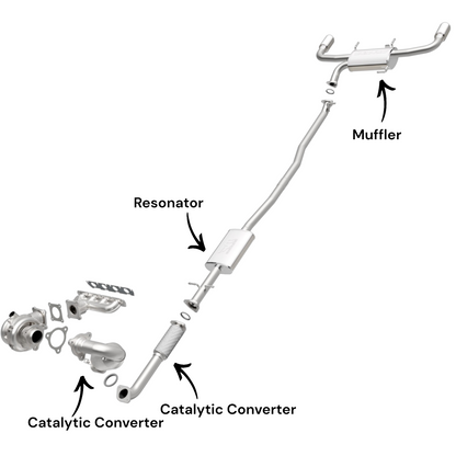 Acura RDX 2.3L (2007-2009) Manifold Converter, Catalytic Converter, Resonator with Pipe and Muffler