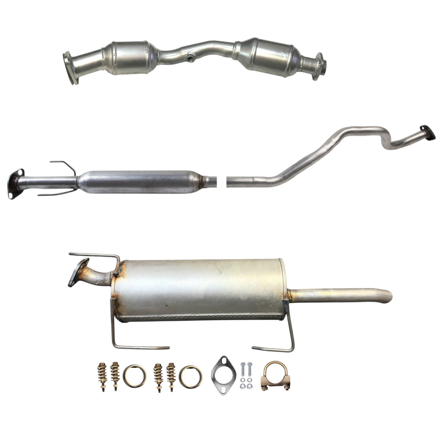 Nissan Sentra 1.8L (2013-2019) (Except SR sub-model) (Federal Emissions System) Catalytic Converter, Resonator and Rear Muffler